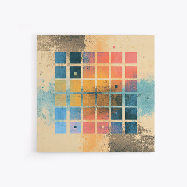 Neon Synthwave Grid Framed Canvas Print, Game Room Art, Whimsical Wall Art, Game Room Decor, Oil Painting, Play, GRA-1x1-37