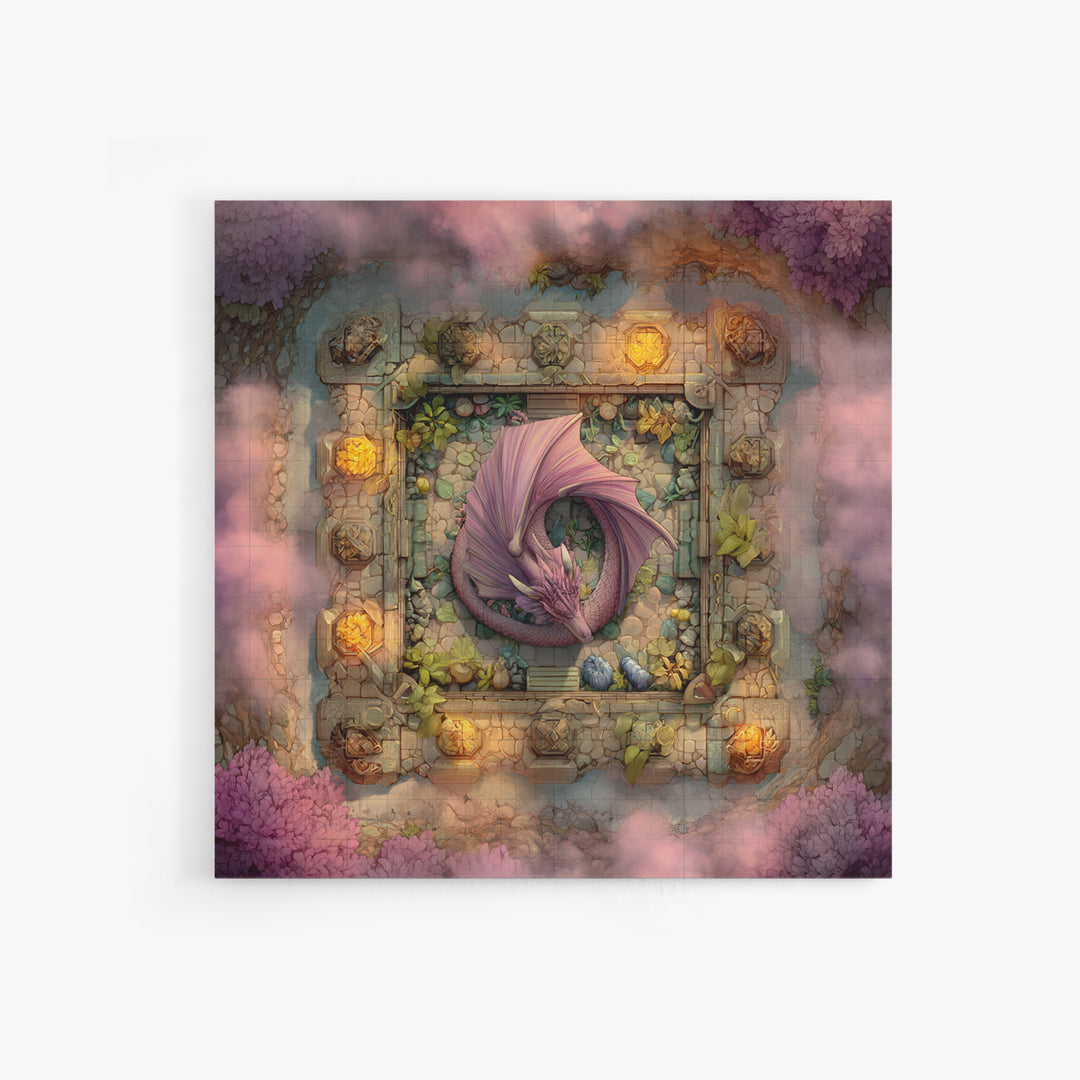 Fantasy Board Game Dragon Token Scene Framed Canvas Print, Game Room Art, Statement Artwork, Game Room Decor, Fine Art, Play, GRA-1x1-83