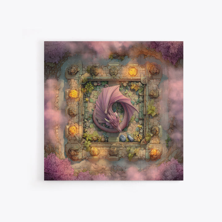 Fantasy Board Game Dragon Token Scene Framed Canvas Print, Game Room Art, Statement Artwork, Game Room Decor, Fine Art, Play, GRA-1x1-83