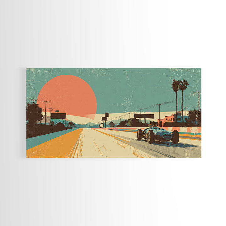Retro Racing Car Game Poster Without Text Canvas Print, Game Room Art, Contemporary Art, Game Room Decor, Fine Art, Play, GRA-2x1-32