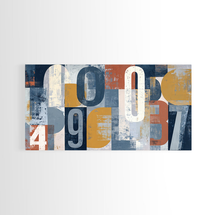 Scoreboard Numbers as Abstract Design Canvas Print, Game Room Art, Textured Painting, Game Room Decor, Fine Art, Play, GRA-2x1-44