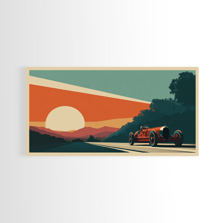 Retro Racing Car Game Poster Without Text Framed Canvas Print, Game Room Art, Original Art, Game Room Decor, Fine Art, Play, GRA-2x1-56