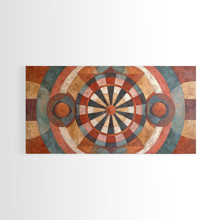 Dartboard Bullseye with Dynamic Motion Canvas Print, Game Room Art, African American Art, Game Room Decor, Fine Art, Play, GRA-2x1-76