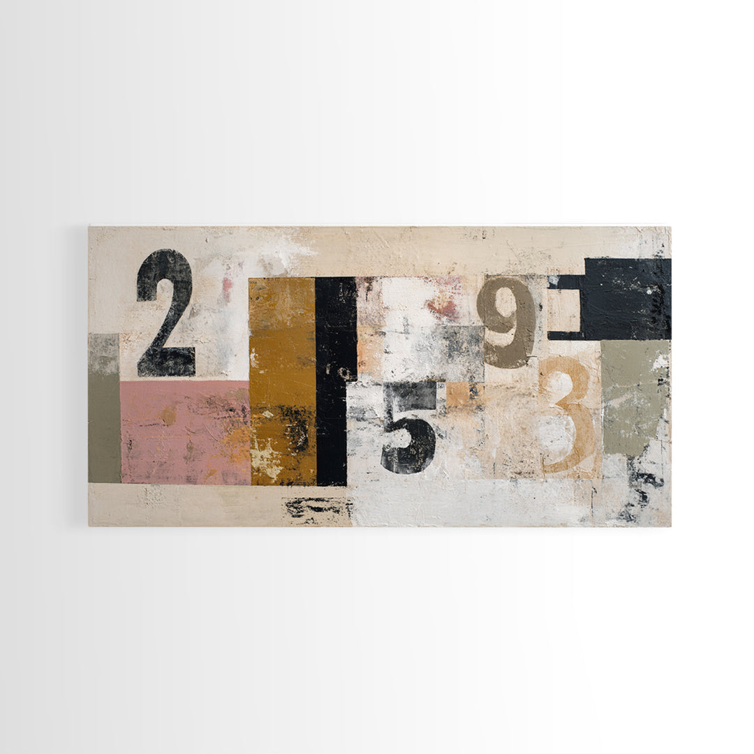 Scoreboard Numbers as Abstract Design Framed Canvas Print, Game Room Art, Wall Art Set, Game Room Decor, Fine Art, Play, GRA-2x1-92