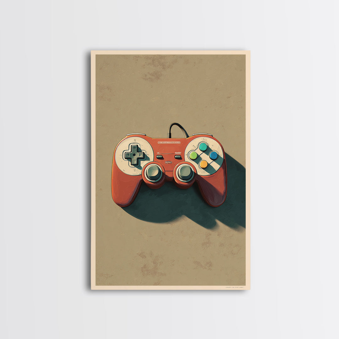 Old School Game Controller Canvas Print, Game Room Art, Canvas Wall Art, Game Room Decor, Abstract Art, Play, GRA-2x3-86