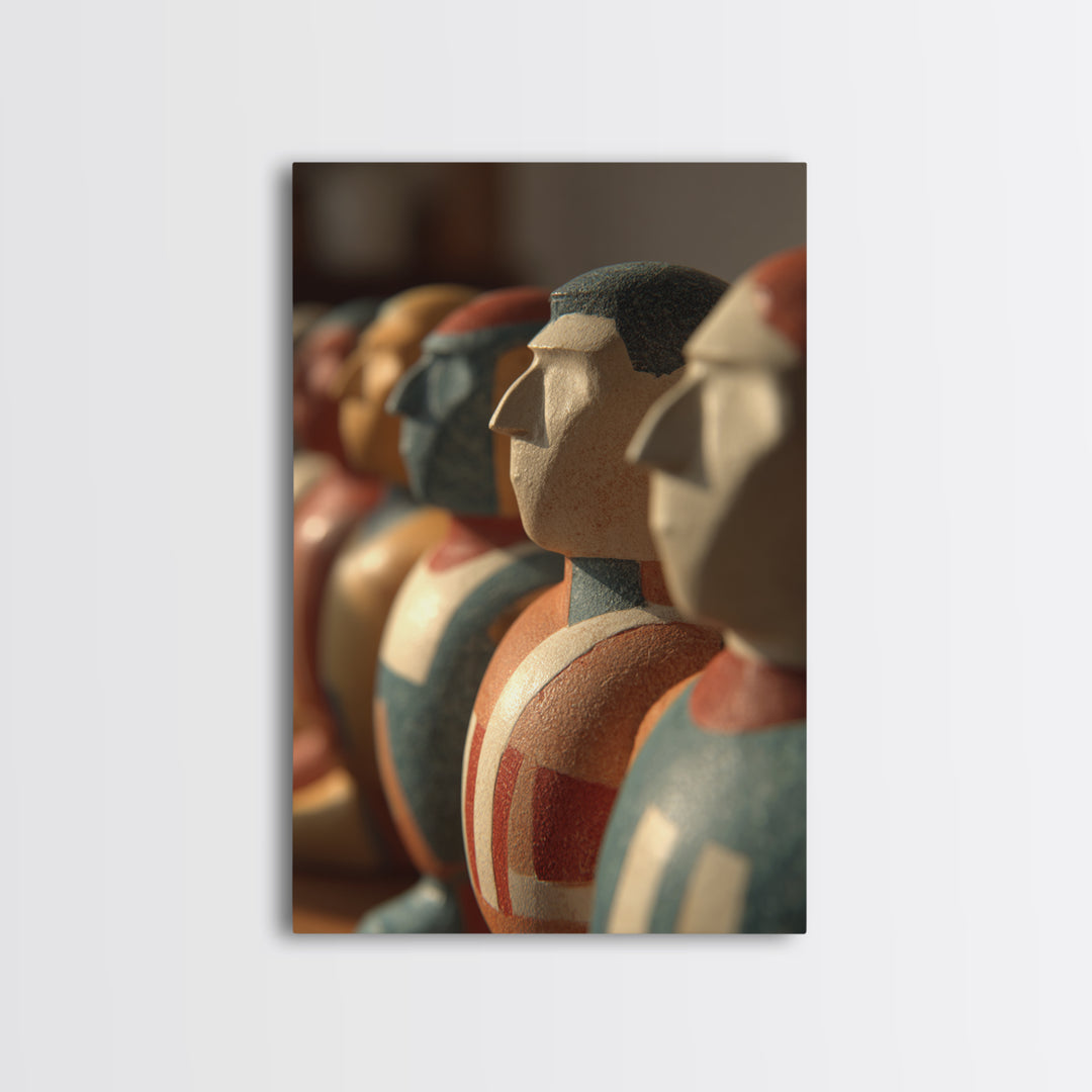 Foosball Player Figures Framed Canvas Print, Game Room Art, African American Art, Game Room Decor, Play, Kids Room Wall Art, GRA-2x3-89
