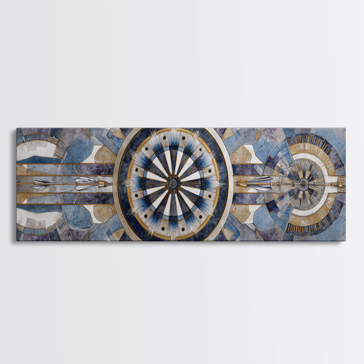 Dartboard Bullseye with Dynamic Motion Canvas Print, Game Room Art, Original Artwork, Game Room Decor, Fine Art, Play, GRA-3x1-24