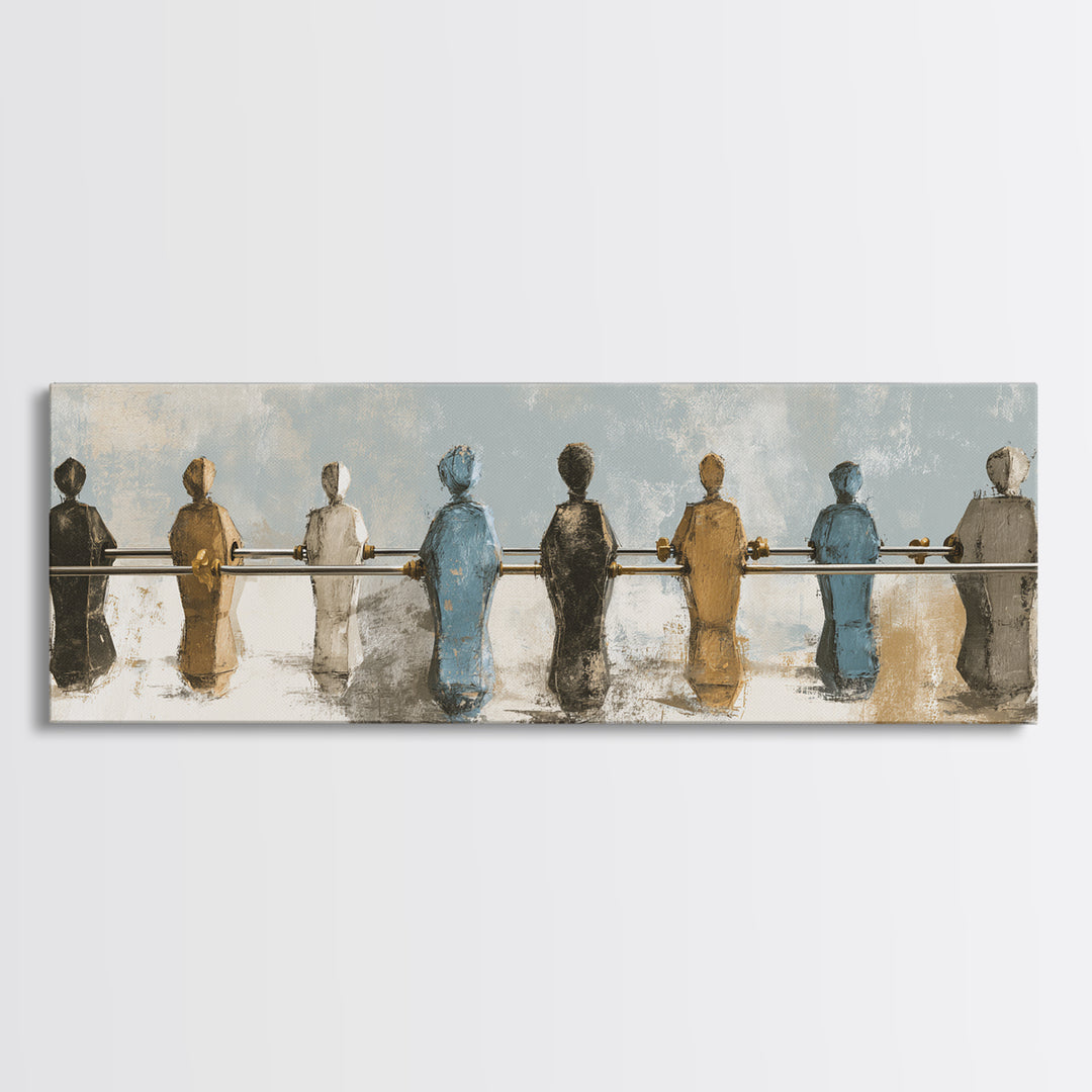 Foosball Player Figures Canvas Print, Game Room Art, Living Room Art, Game Room Decor, Fine Art, Play, Neutral Decor, GRA-3x1-25