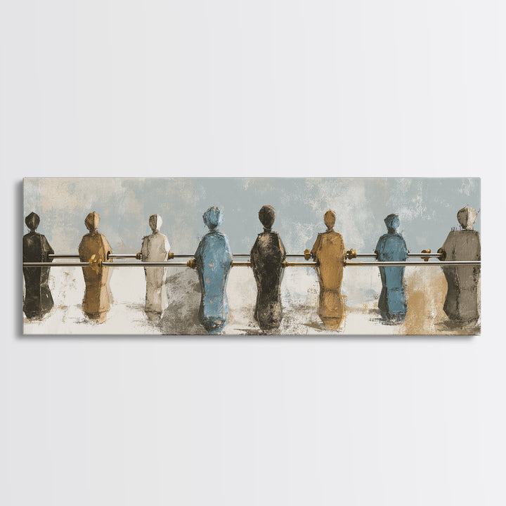 Foosball Player Figures Canvas Print, Game Room Art, Living Room Art, Game Room Decor, Fine Art, Play, Neutral Decor, GRA-3x1-25