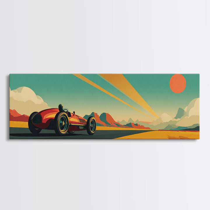 Retro Racing Car Game Poster Without Text Canvas Print, Game Room Art, Playroom Wall Decor, Game Room Decor, Fine Art, Play, GRA-3x1-4