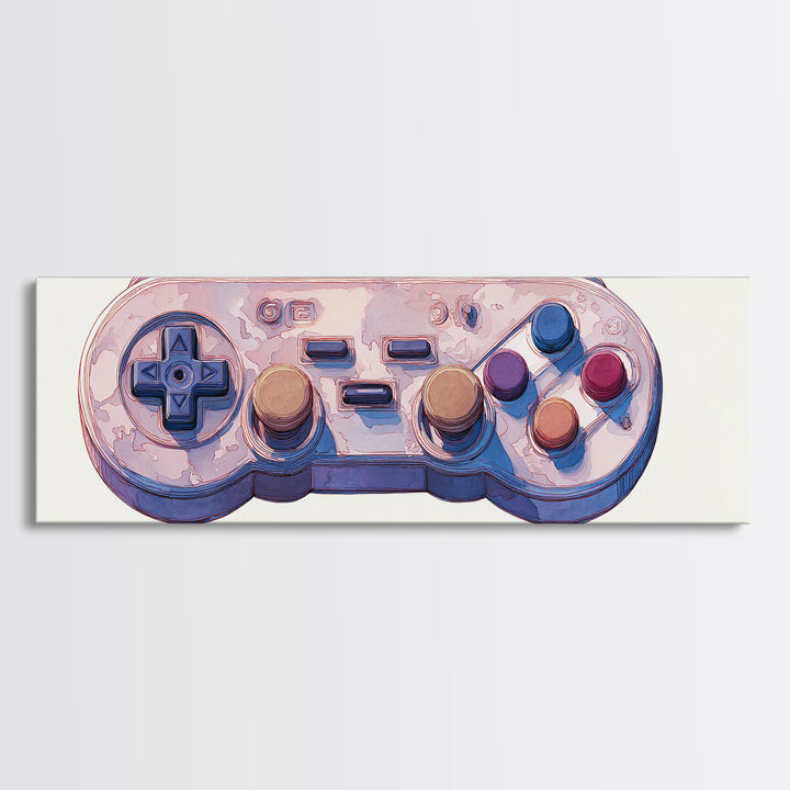 Old School Game Controller Canvas Print, Game Room Art, African American Art, Game Room Decor, Play, Kids Room Wall Art, GRA-3x1-46