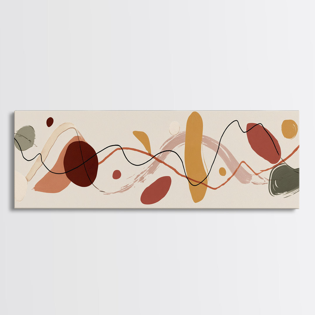Controller Cable Forming a Playful Line Drawing Framed Canvas Print, Game Room Art, Room Decor, Game Room Decor, Abstract Art, GRA-3x1-63