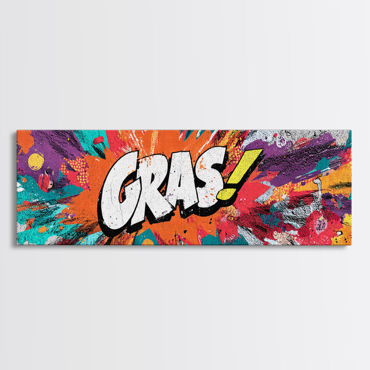 Comic Style Explosion with Game Icons Framed Canvas Print, Game Room Art, Neutral Decor, Game Room Decor, Fine Art, Play, GRA-3x1-7