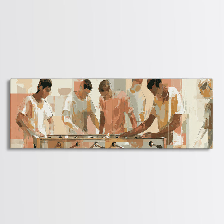 Foosball Player Figures Framed Canvas Print, Game Room Art, Girly Wall Art, Game Room Decor, Fine Art, Play, Luxury Decor, GRA-3x1-73