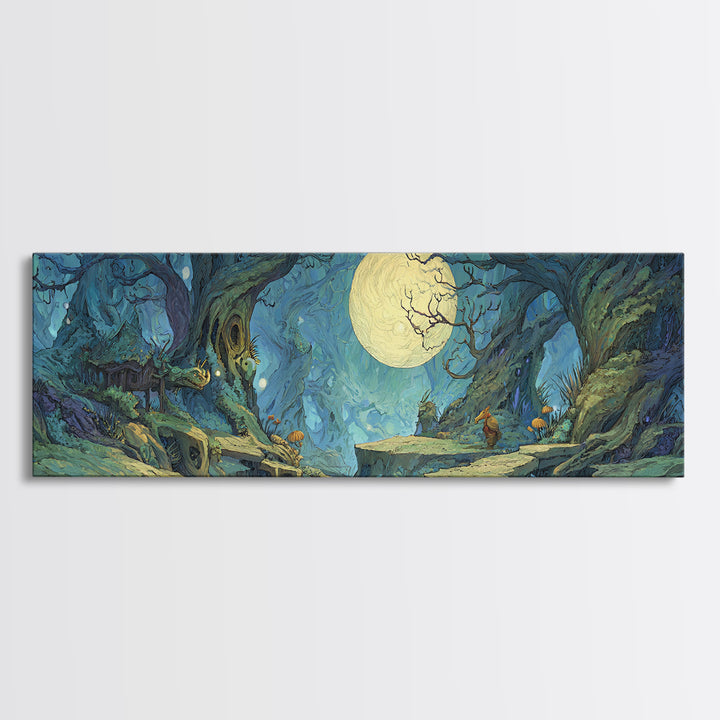 Fantasy Board Game Dragon Token Scene Canvas Print, Game Room Art, Living Room Decor, Game Room Decor, Fine Art, Play, GRA-3x1-75