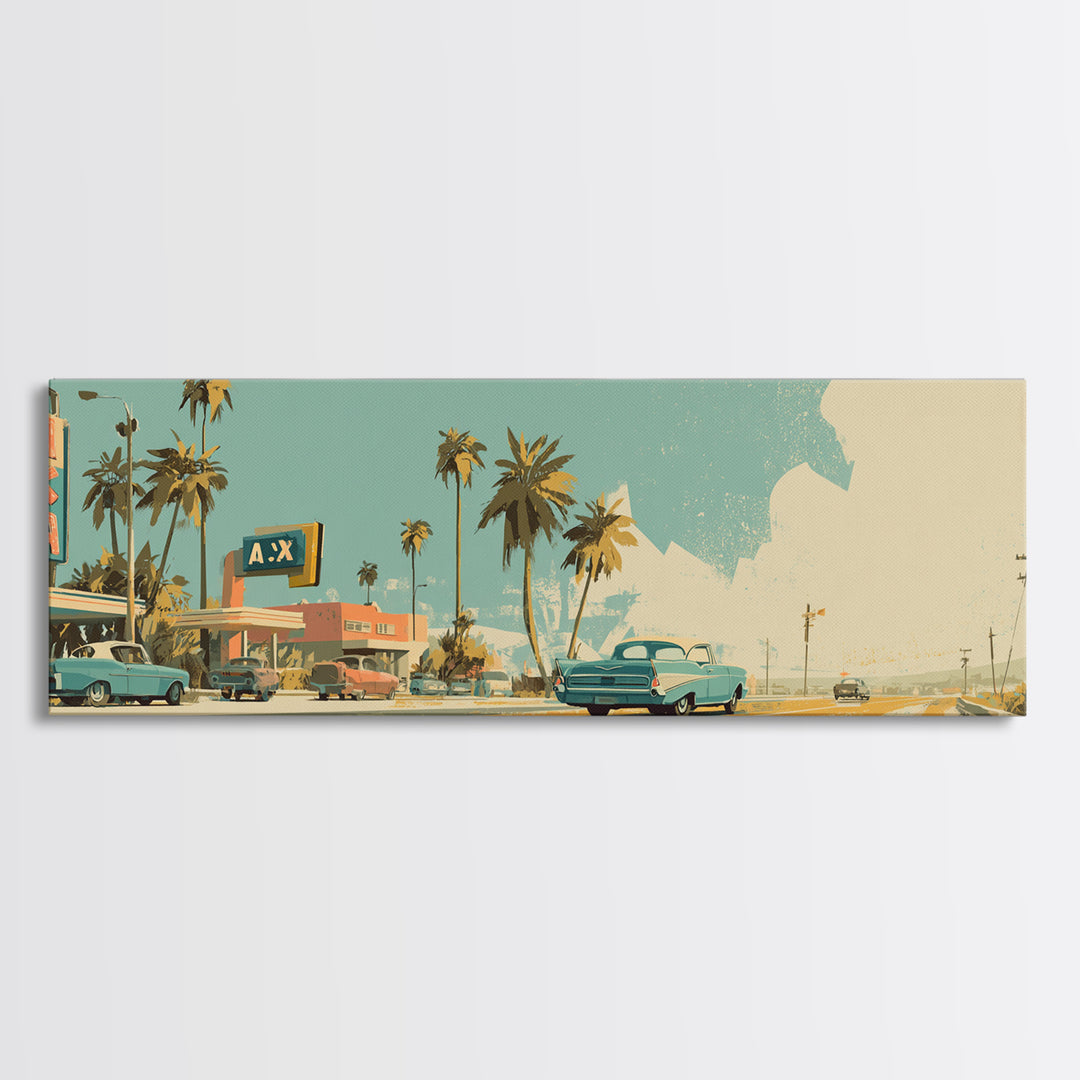 Retro Racing Car Game Poster Without Text Canvas Print, Game Room Art, Home Decor, Game Room Decor, Play, Wall Art Set, GRA-3x1-76