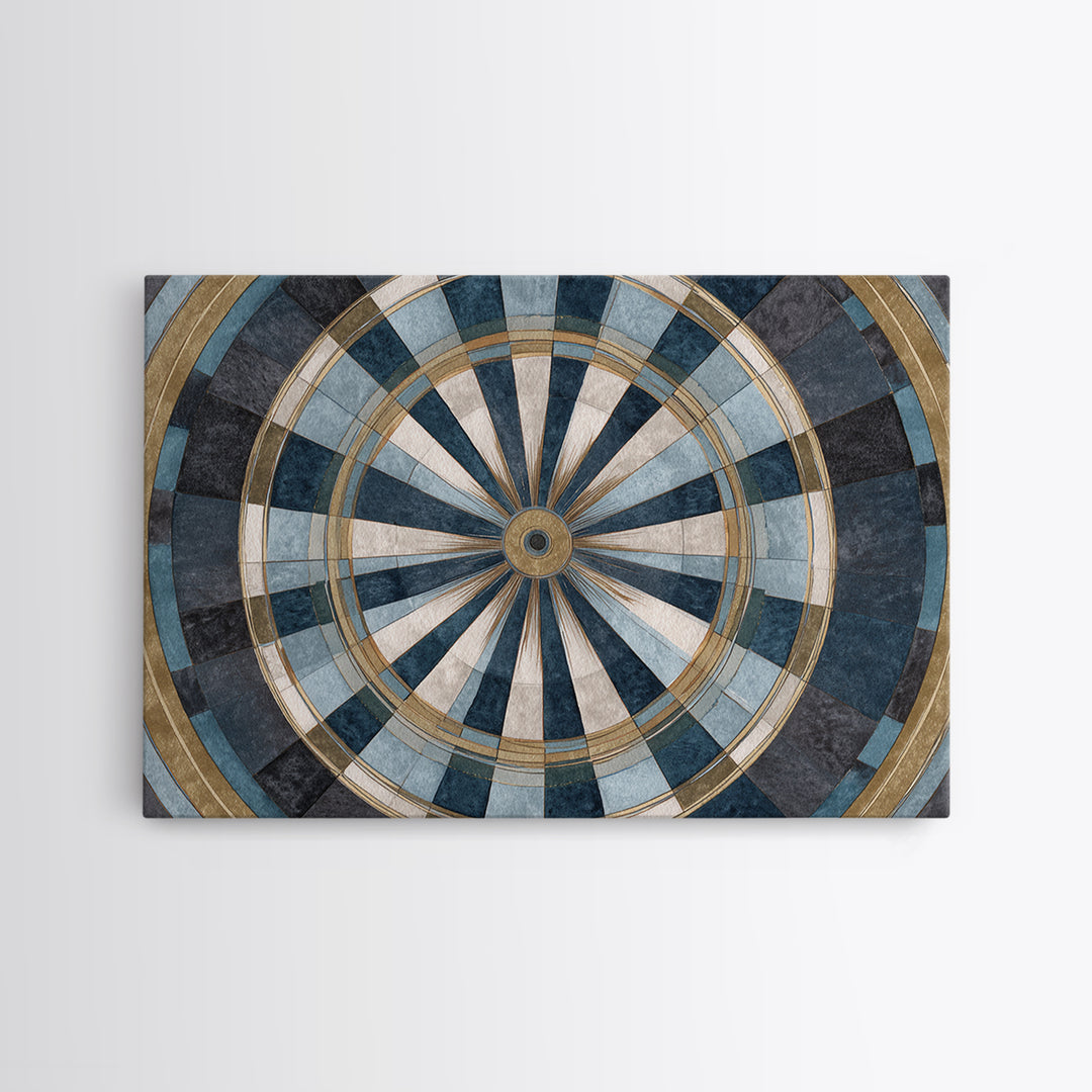 Dartboard Bullseye with Dynamic Motion Canvas Print, Game Room Art, Bedroom Wall Art, Game Room Decor, Fine Art, Play, GRA-3x2-12