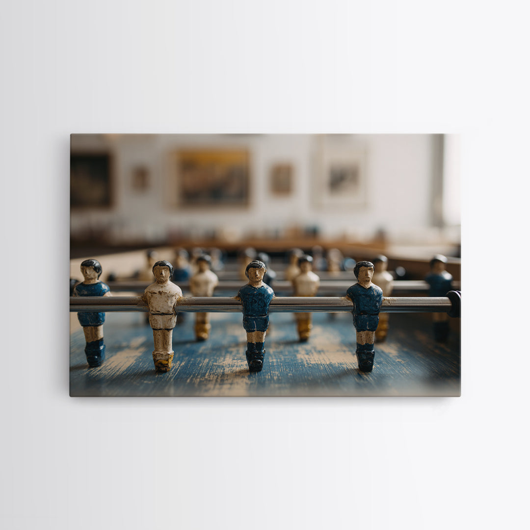 Foosball Player Figures Framed Canvas Print, Game Room Art, African American Art, Game Room Decor, Play, Kids Room Wall Art, GRA-3x2-13