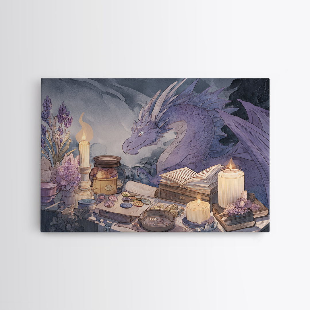 Fantasy Board Game Dragon Token Scene Framed Canvas Print, Game Room Art, New Home Gift, Game Room Decor, Fine Art, Play, GRA-3x2-15