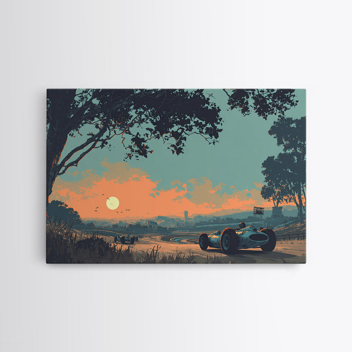 Retro Racing Car Game Poster Without Text Canvas Print, Game Room Art, Wall Art Set, Game Room Decor, Fine Art, Play, GRA-3x2-16