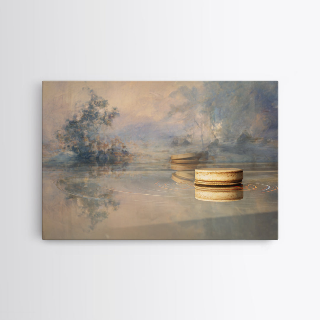 Air Hockey Puck Canvas Print, Game Room Art, New Home Gift, Game Room Decor, Oil Painting, Play, Pop Art, Playroom Wall Decor, GRA-3x2-22