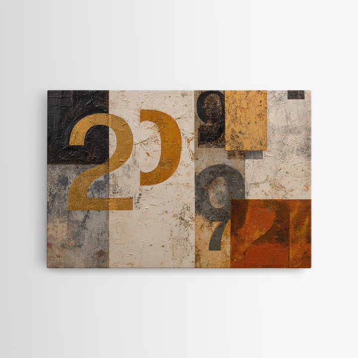 Scoreboard Numbers as Abstract Design Framed Canvas Print, Game Room Art, Modern Wall Art, Game Room Decor, Fine Art, Play, GRA-3x2-28
