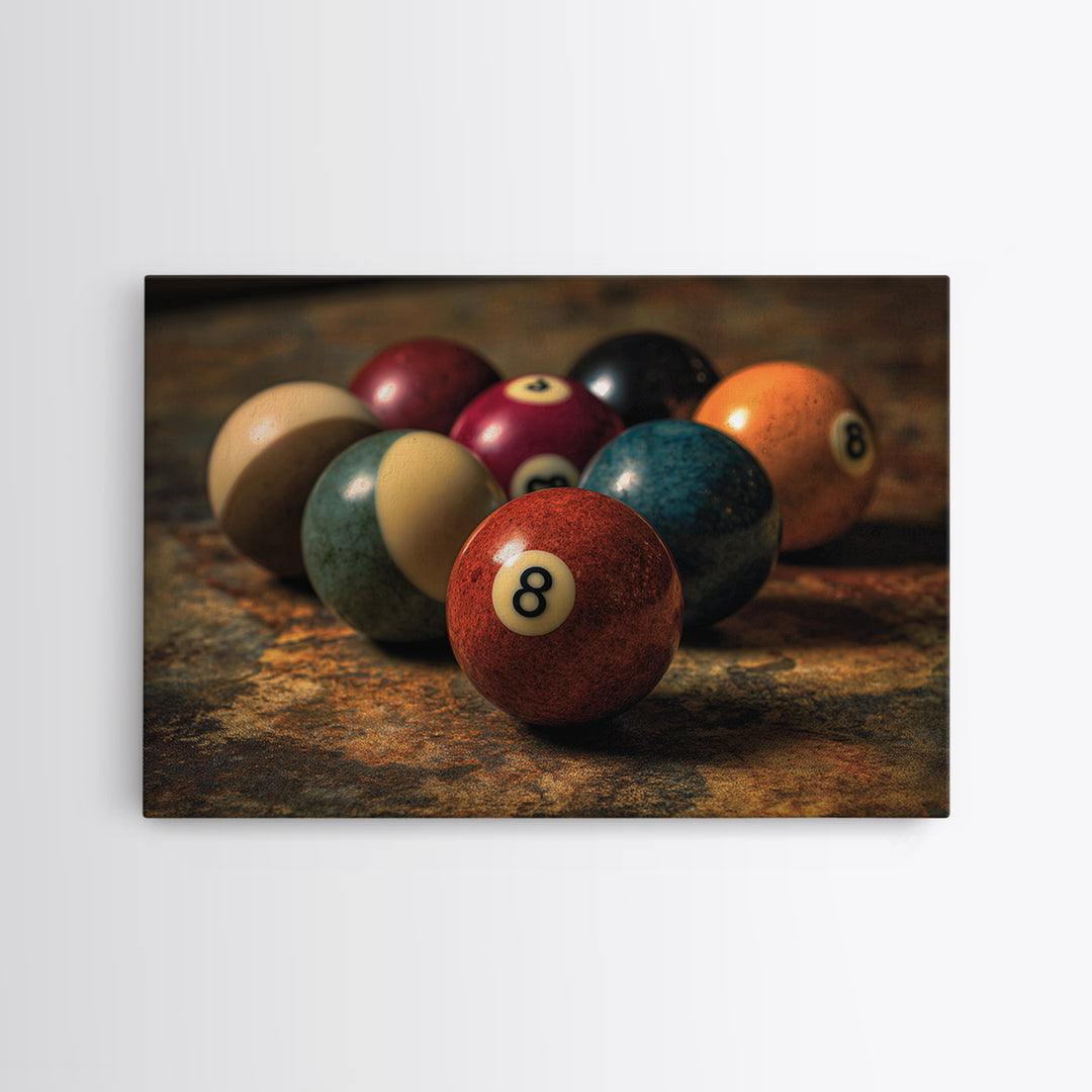 Billiards Eight Ball Canvas Print, Game Room Art, Black Woman Art, Game Room Decor, Play, Retro Art, Whimsical Wall Art, GRA-3x2-30