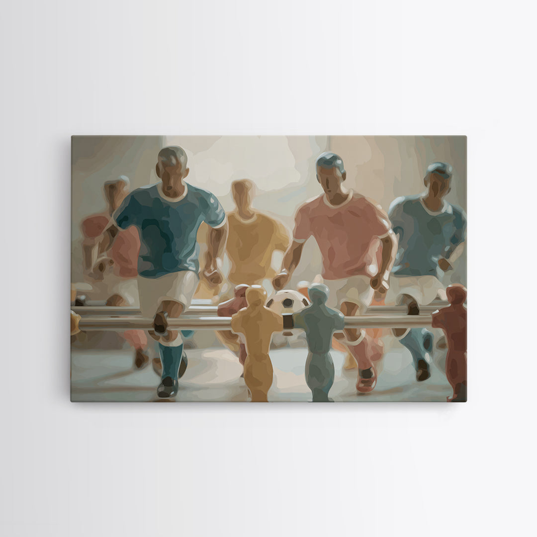 Foosball Player Figures Canvas Print, Game Room Art, Pop Art, Game Room Decor, Oil Painting, Play, Fine Art Print, GRA-3x2-61