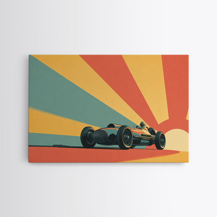 Retro Racing Car Game Poster Without Text Framed Canvas Print, Game Room Art, Gallery Decor, Game Room Decor, Fine Art, Play, GRA-3x2-64