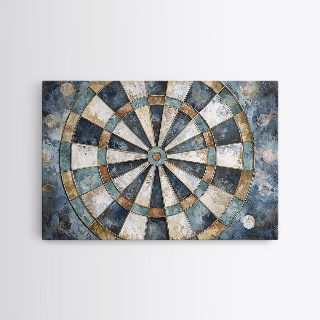 Dartboard Bullseye with Dynamic Motion Canvas Print, Game Room Art, Boho Decor, Game Room Decor, Play, Classroom Decor, GRA-3x2-84