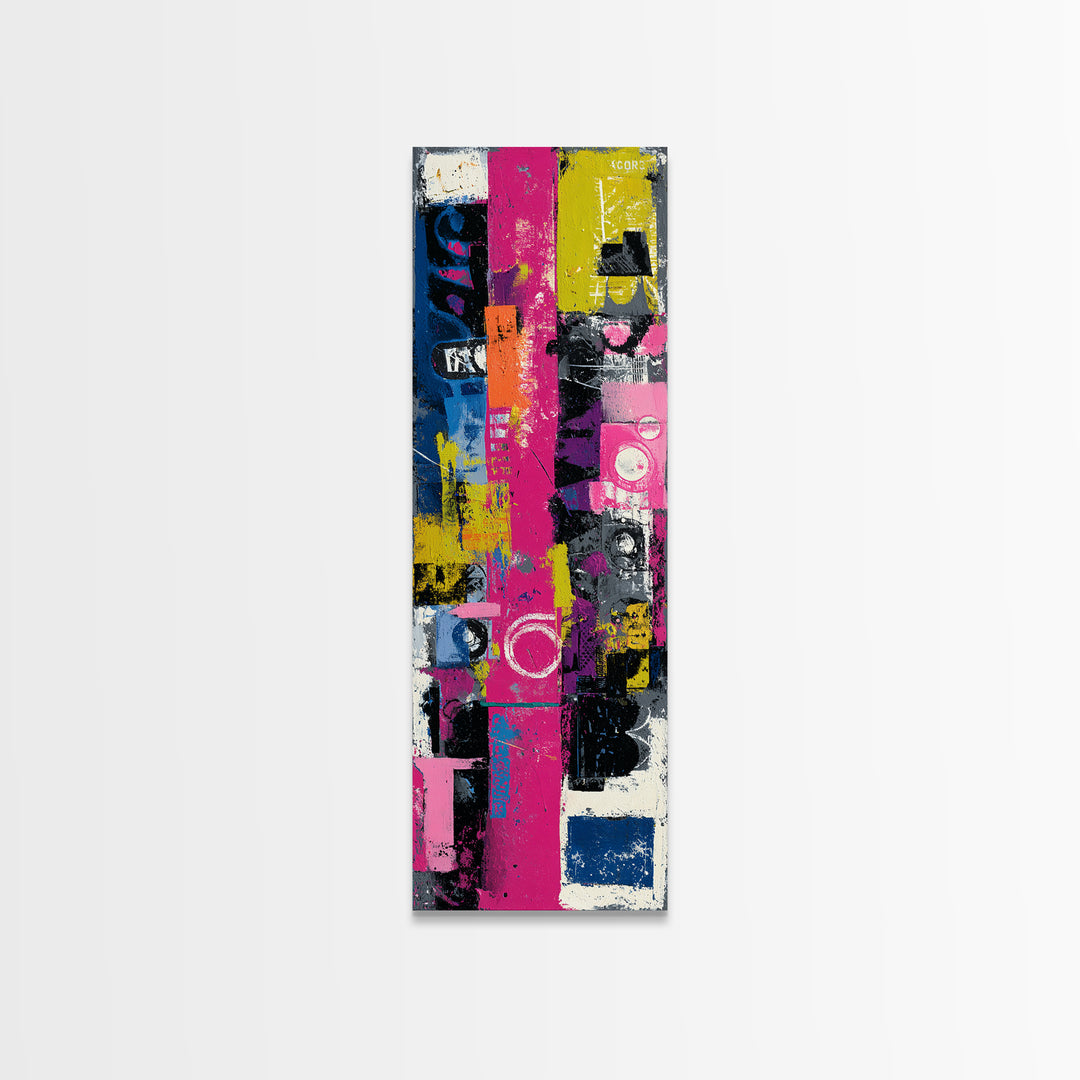 Boombox and Cassette Tape Framed Canvas Print, Graffiti Art, Fine Art Print, Living Room Decor, Fine Art, Street, Wall Decor, GRF-1x3-50