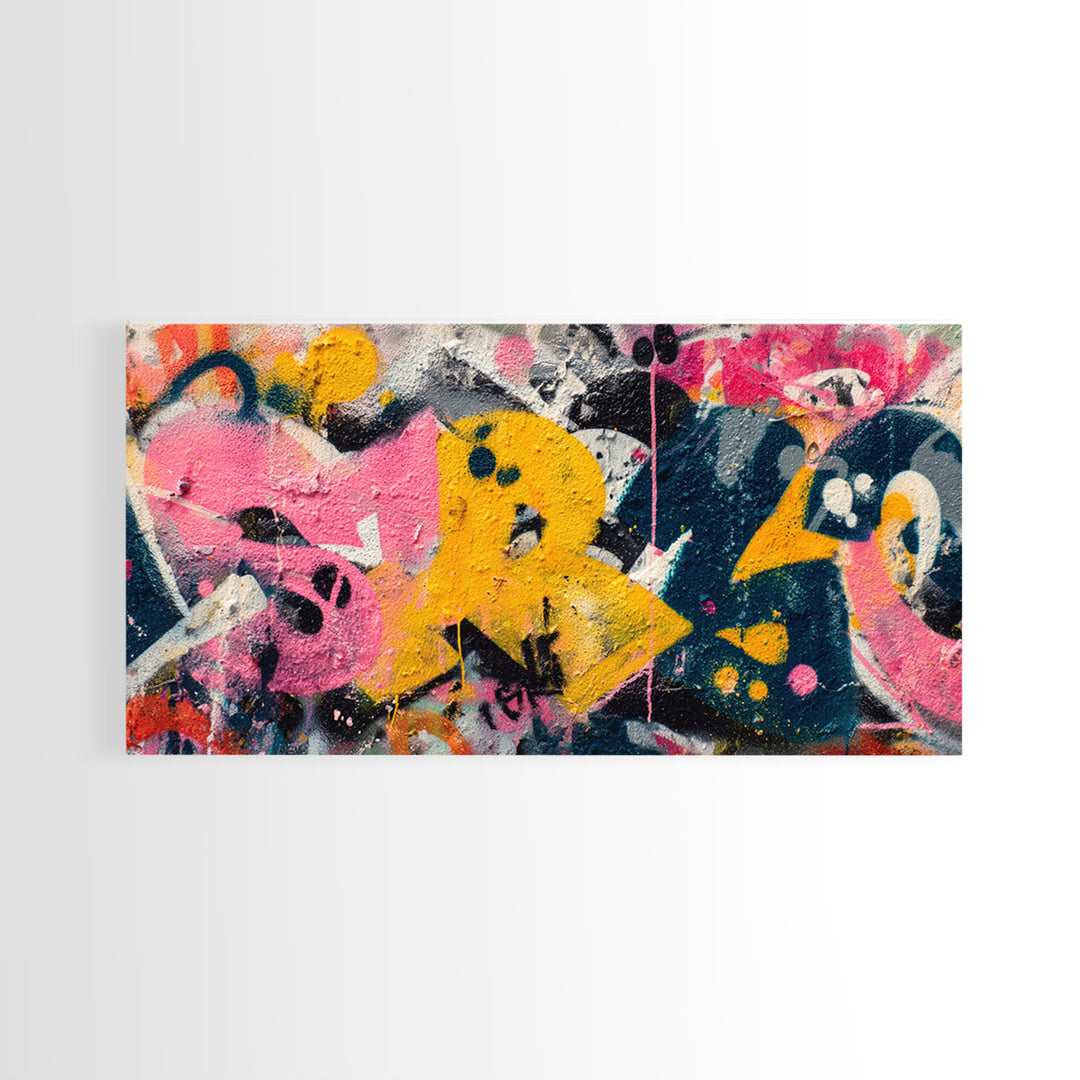 Graffiti Lettering Forms Without Readable Words Canvas Print, Graffiti Art, Original Art, Living Room Decor, Fine Art, Street, GRF-2x1-53