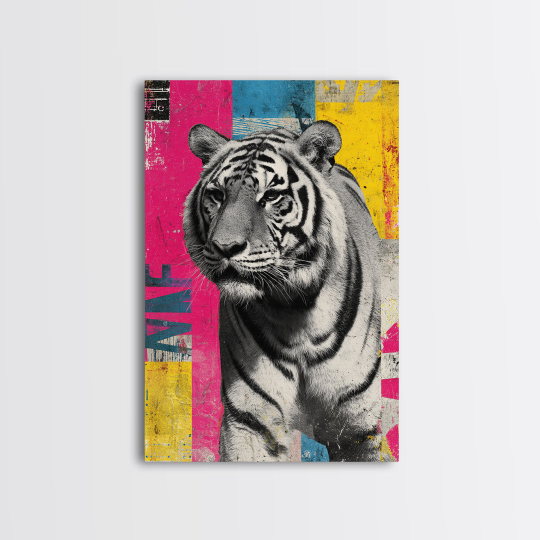 Urban Tiger Portrait Canvas Print, Graffiti Art, Canvas, Living Room Decor, Fine Art, Street, Abstract Wall Art, 3d Wall Art, GRF-2x3-35