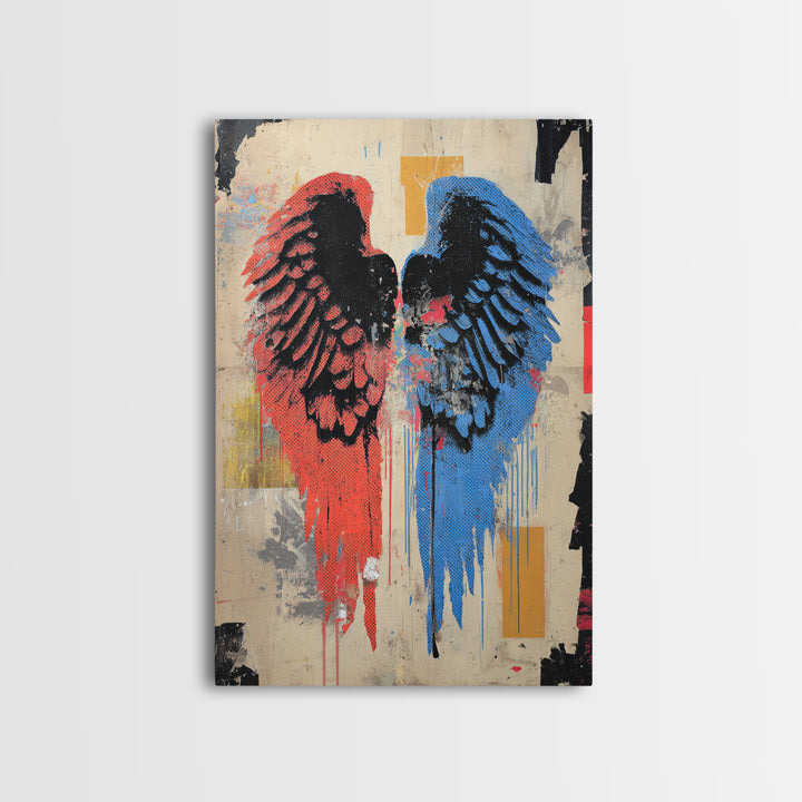 Spray Painted Angel Wings Canvas Print, Graffiti Art, Contemporary Art, Living Room Decor, Fine Art, Street, Original Painting, GRF-2x3-40