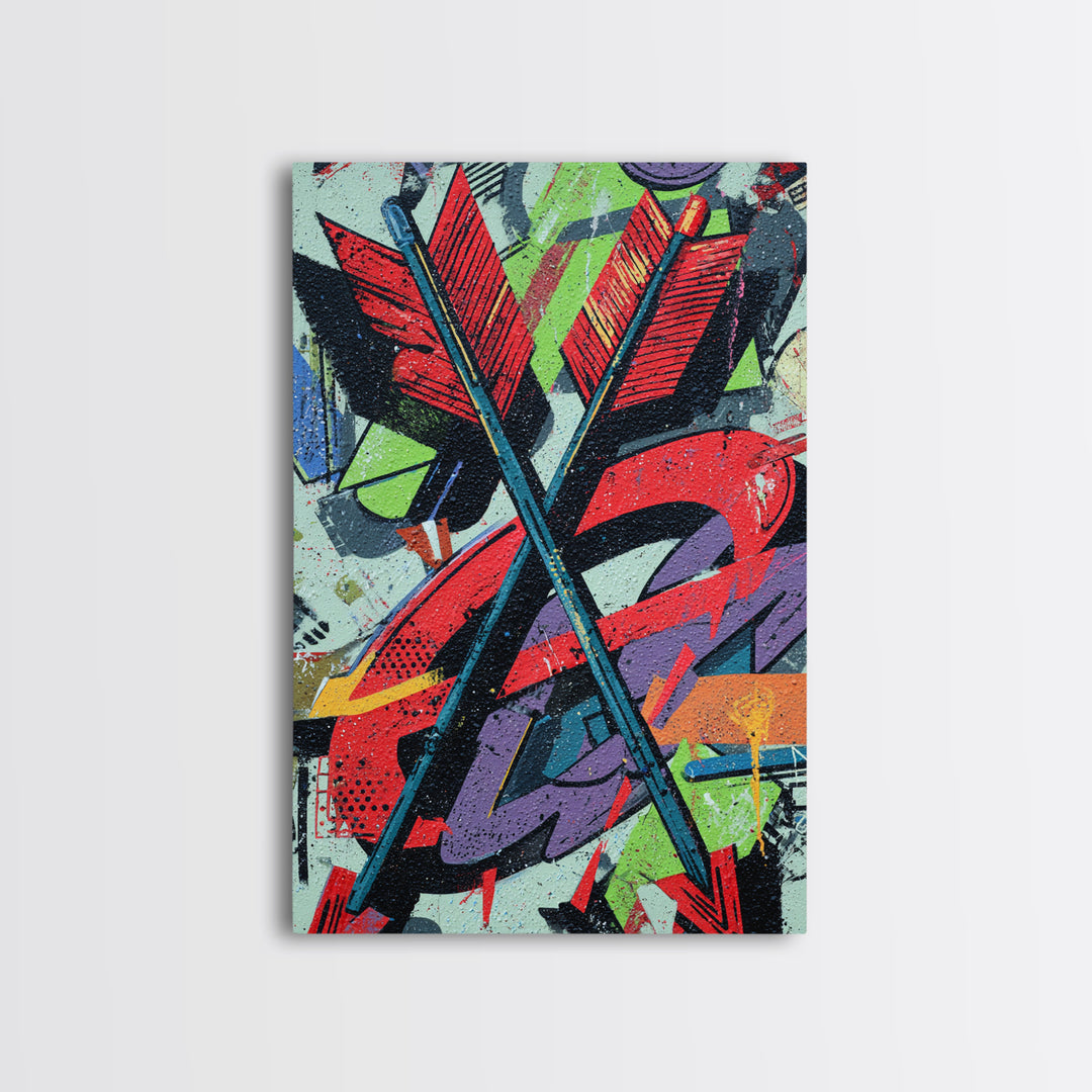 Wildstyle Arrows and Loops as Abstraction Canvas Print, Graffiti Art, Canvas Art, Living Room Decor, Fine Art, Street, GRF-2x3-71