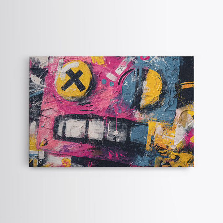Cartoon Robot Character Canvas Print, Graffiti Art, Bedroom Decor, Living Room Decor, Fine Art, Street, Gallery Decor, GRF-3x2-38