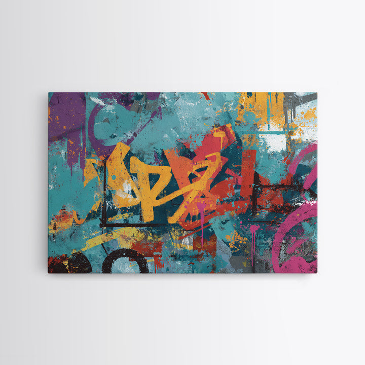 Wildstyle Arrows and Loops as Abstraction Canvas Print, Graffiti Art, Canvas, Living Room Decor, Abstract Art, Street, GRF-3x2-67