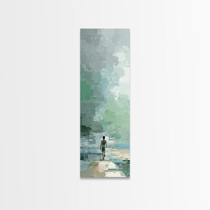 Sprinter Exploding from Starting Blocks Framed Canvas Print, Gym Art, Motivational Poster, Gym Decor, Abstract Art, Strength, GYM-1x3-15