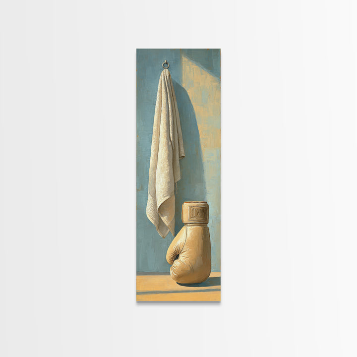 Boxing Glove and Towel Still Life Canvas Print, Gym Art, Print, Gym Decor, Fine Art, Strength, Wall Decoration, Sports Decor, GYM-1x3-28
