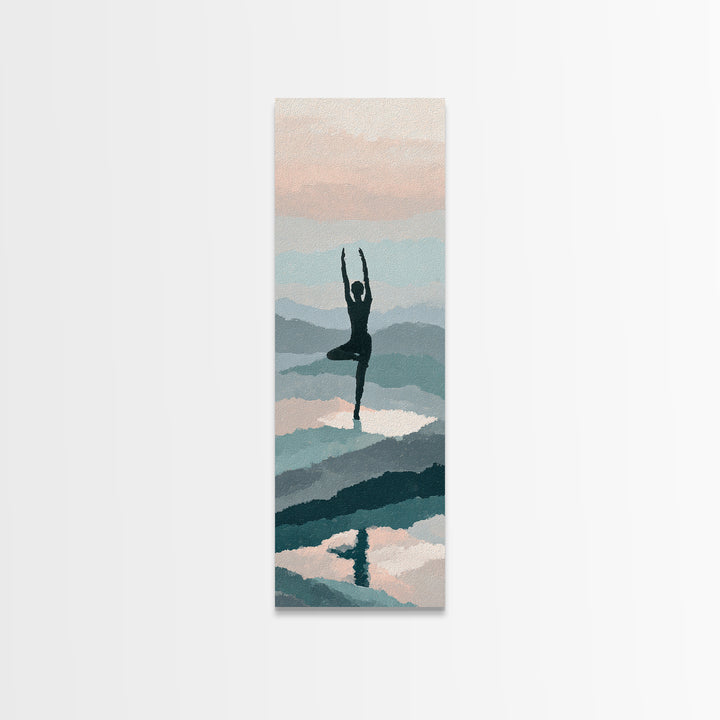 Runner on Mountain Ridge at Sunrise Framed Canvas Print, Gym Art, Home Gym Decor, Gym Decor, Fine Art, Strength, Art Print, GYM-1x3-96