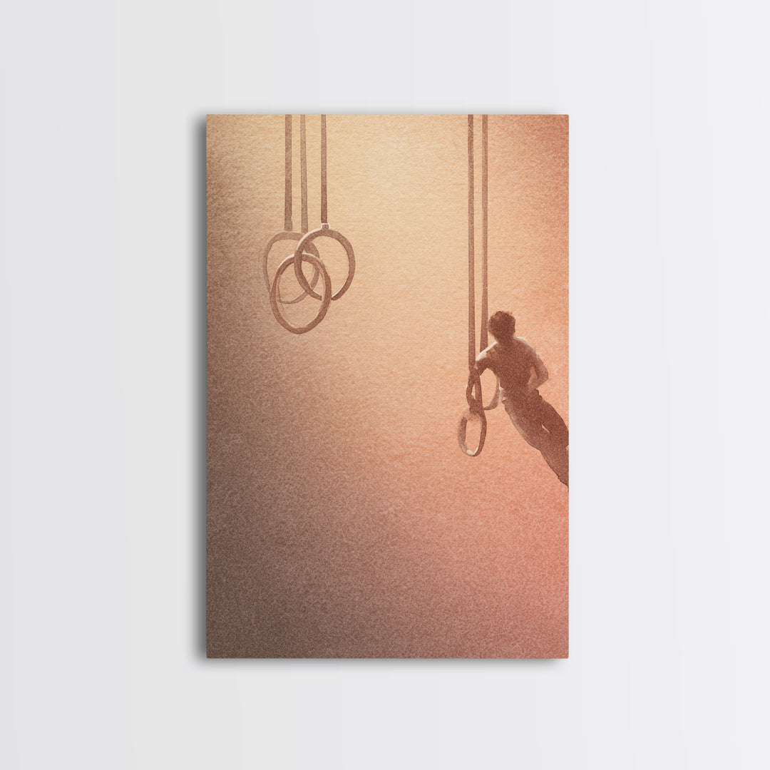 Gymnast Rings Athlete Canvas Print, Gym Art, Canvas Wall Art, Gym Decor, Fine Art, Strength, Cool Posters, Sports Poster, GYM-2x3-23