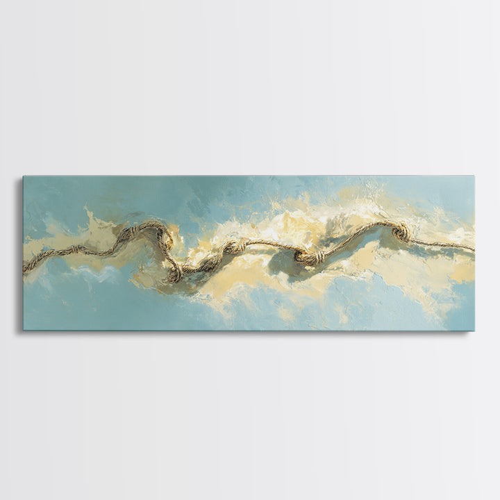 Cross Training Rope Wave Abstraction Framed Canvas Print, Gym Art, Gym Decor, Abstract Art, Strength, Luxury Decor, Art Print, GYM-3x1-12