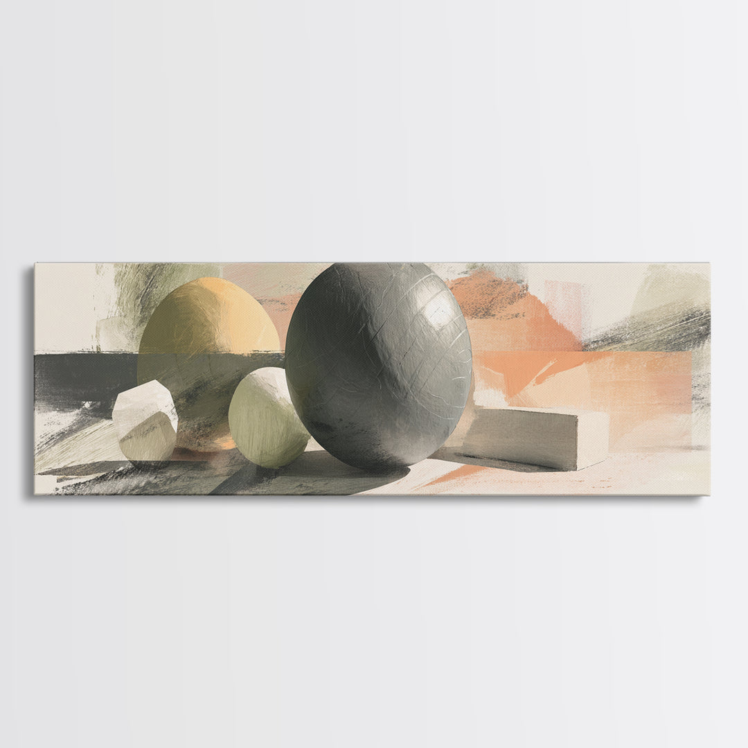 Medicine Ball and Chalk Still Life Framed Canvas Print, Gym Art, Minimalist Decor, Gym Decor, Strength, Motivational Poster, GYM-3x1-63