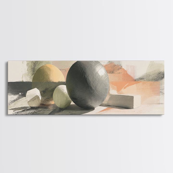 Medicine Ball and Chalk Still Life Framed Canvas Print, Gym Art, Minimalist Decor, Gym Decor, Strength, Motivational Poster, GYM-3x1-63