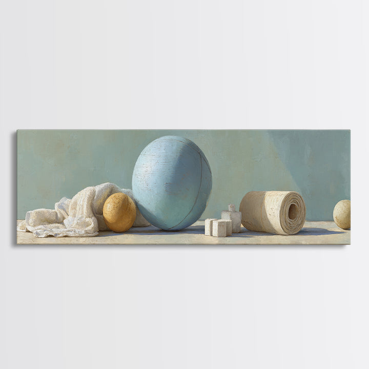 Medicine Ball and Chalk Still Life Framed Canvas Print, Gym Art, Black Girl Wall Art, Gym Decor, Fine Art, Strength, Gym Sign, GYM-3x1-87