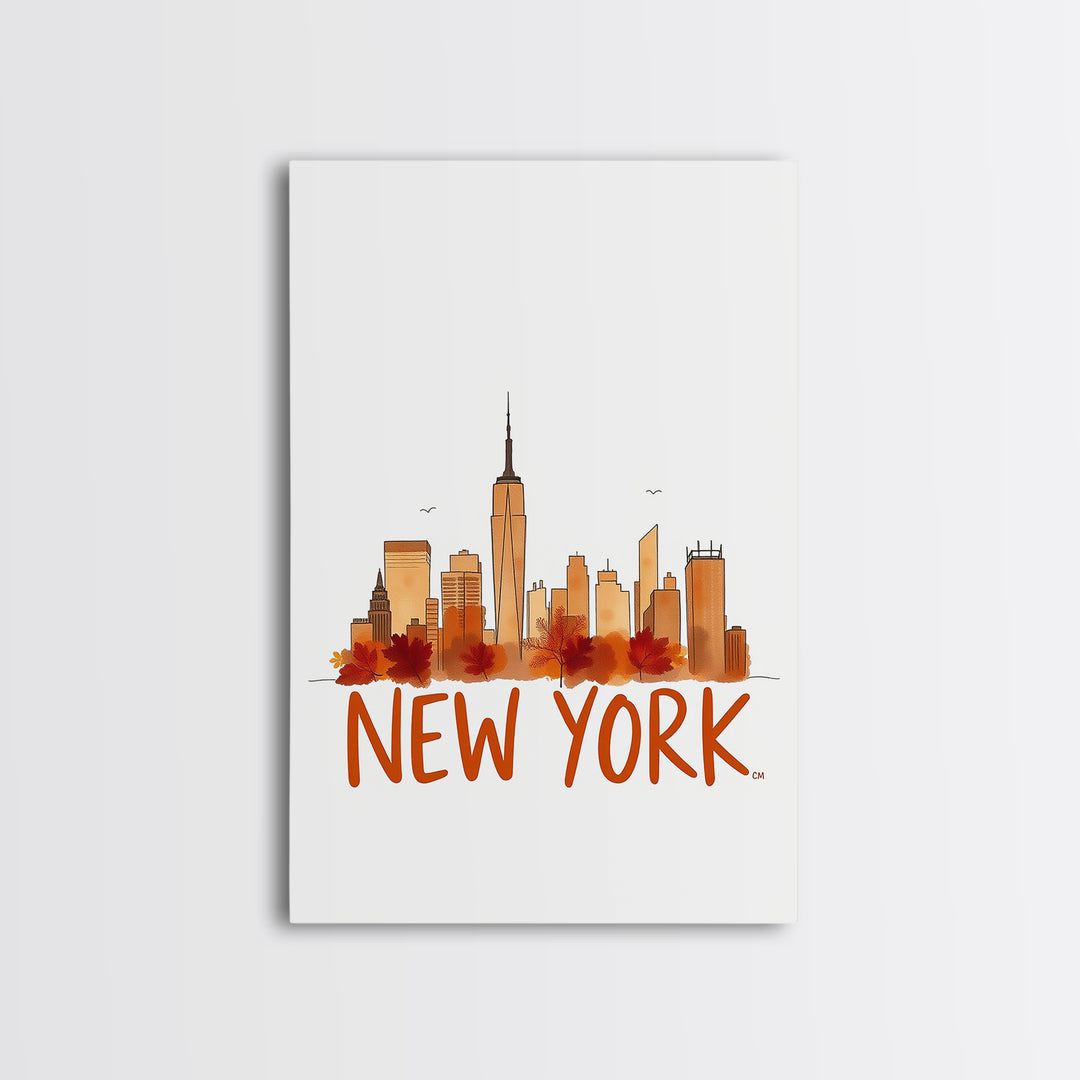 New York Travel Poster, Canvas Print, Illustrated City Wall Art, New York Poster Print, City Travel Prints, Gift For Travelers
