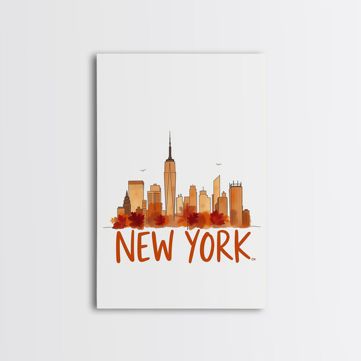 New York Travel Poster, Canvas Print, Illustrated City Wall Art, New York Poster Print, City Travel Prints, Gift For Travelers