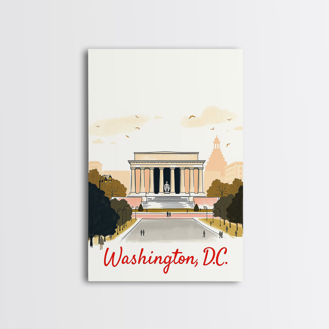 Washington Travel Poster, Canvas Print, Watercolor Skyline Art Art, Washington Travel Art, Travel Art Print, Travel Wall Art, City Art Print
