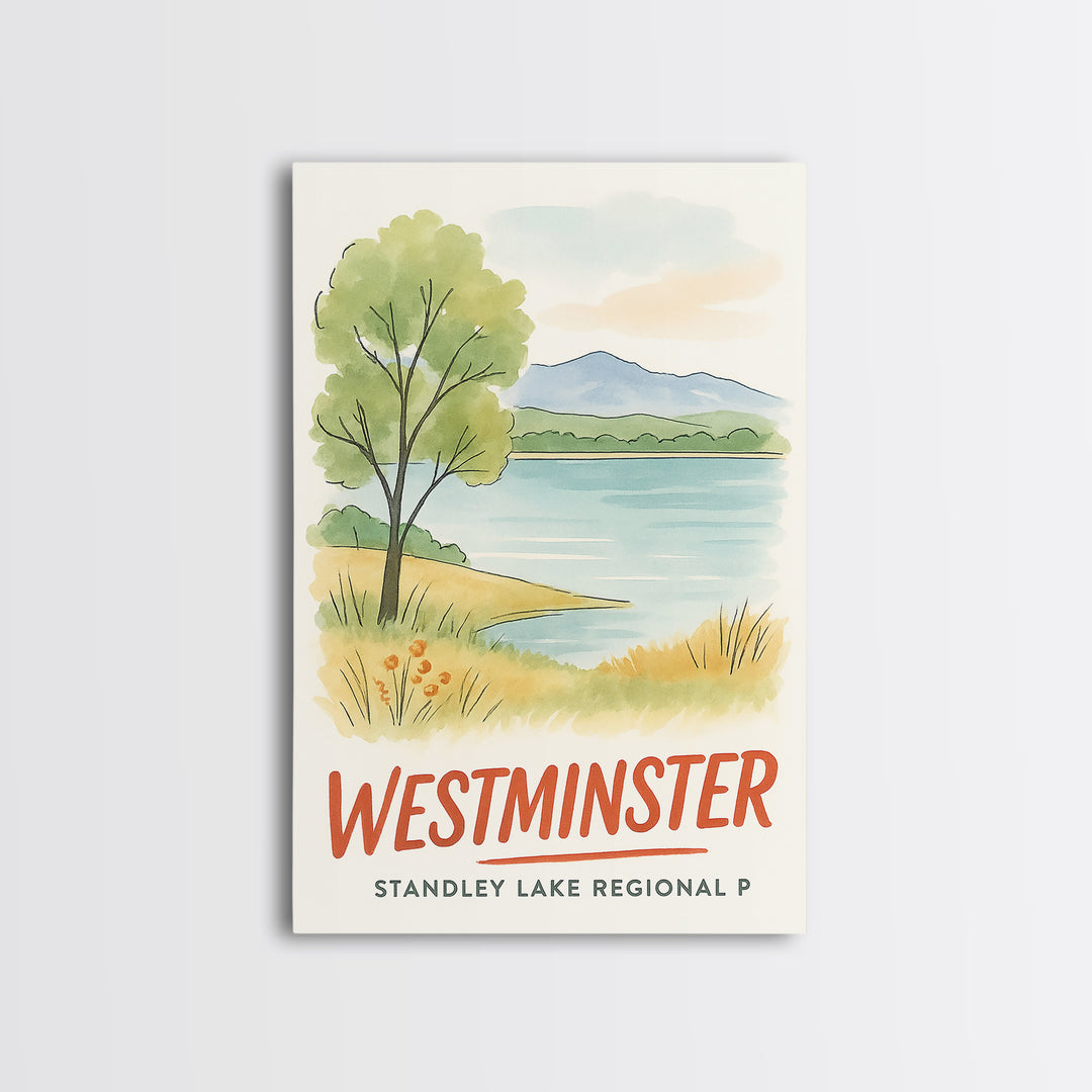 Westminster Travel Poster, Canvas Print, Illustrated City Wall Art, Westminster Wall Art, Modern Wall Decor, Retro Travel Print