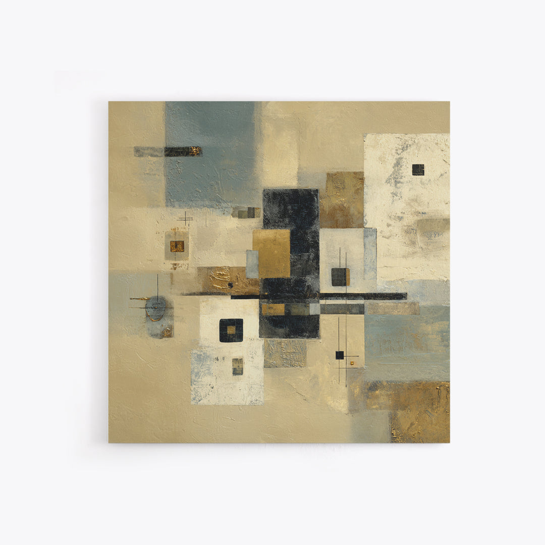 Gold Accented Abstract for Upscale Lobby Canvas Print, Hotel Art, Beach House Decor, Hotel Decor, Abstract Art, Boutique, HOT-1x1-13